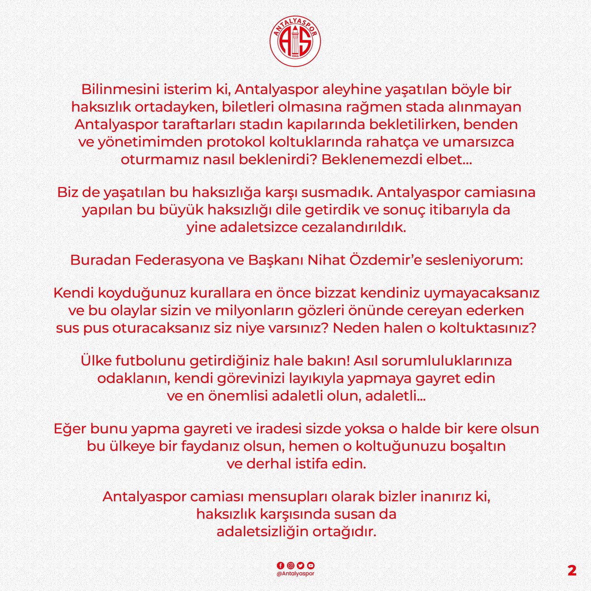 Antalyaspor's tweet photo. 📌 Spor Kamuoyunun Dikkatine!

🖇 https://t.co/nm2AmZ5jsm https://t.co/HptdTEAQUg