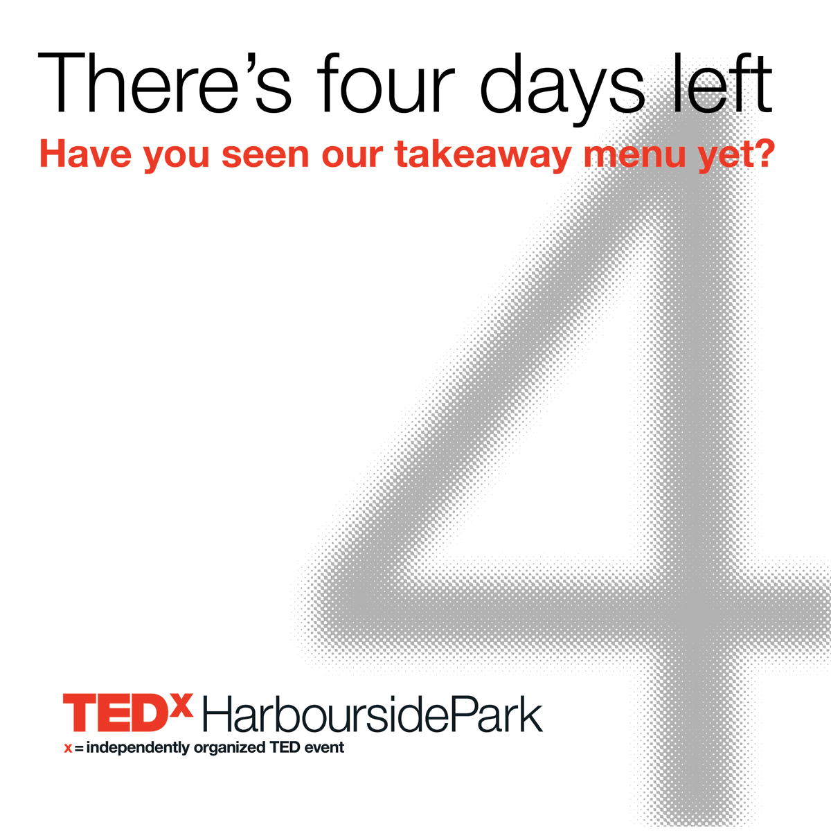 TEDxHarbourside's tweet photo. ⏰ Just 4 days until Show Night! ⏰

Time to get your live-stream show tickets, artisan food/beverage delivery, and TEDxHP swag at https://t.co/2bc8HPqrrS

Don’t miss out on the ‘hottest night in’ on May 29!

#TEDxHP2021 #CreatingSpace #IdeasWorthSpreading #TEDxHarboursidePark https://t.co/Rb8fG6LAbH
