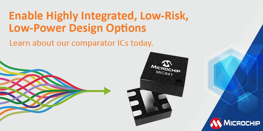 MicrochipTech's tweet image. Offering extended low battery run time with low power comparators and small packages for space-constrained designs, learn about our comparator ICs. Visit the Comparator Design Center, here: mchp.us/3dBKxmI. #comparator #lowrisk #lowpower #designcenter