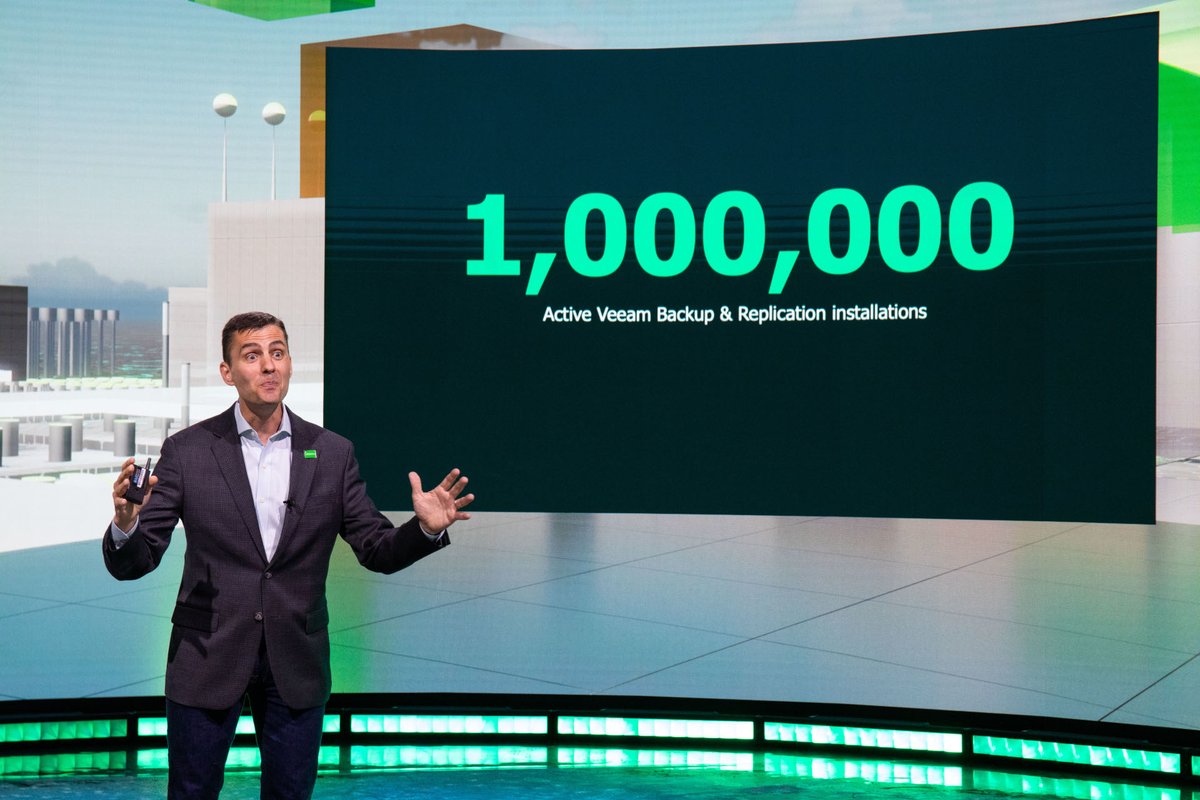 dannyallan5's tweet photo. One million!  @gostev and his team can be proud of what they have built.  #VeeamON https://t.co/vsXXq9fqt7