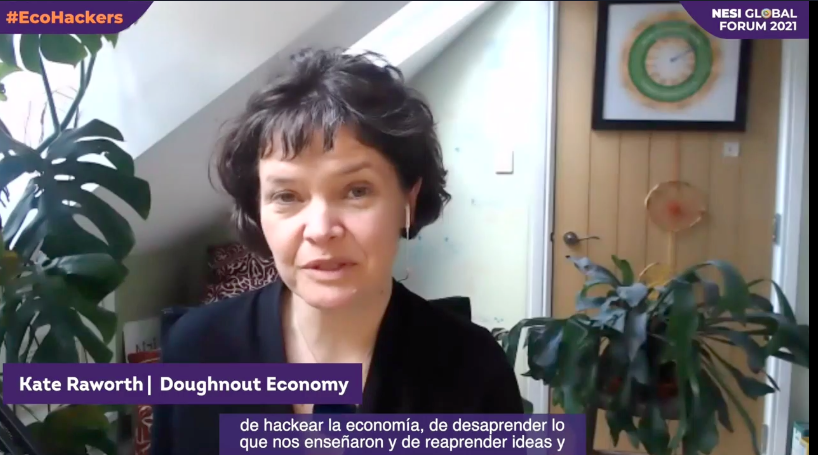 nesiforum's tweet photo. Comenzamos a lo grande ❗❗ 🔊 ¡Hackeemos la Economía! Con @KateRaworth, creadora de la @DoughnutEcon⭕
👉🏽"La Economía está creada por los humanos, así que podemos rediseñarla, debemos rediseñarla para poder mantener vivo el planeta".
#NESIGlobalForum2021 #Ecohacker https://t.co/myB5KNrmAi