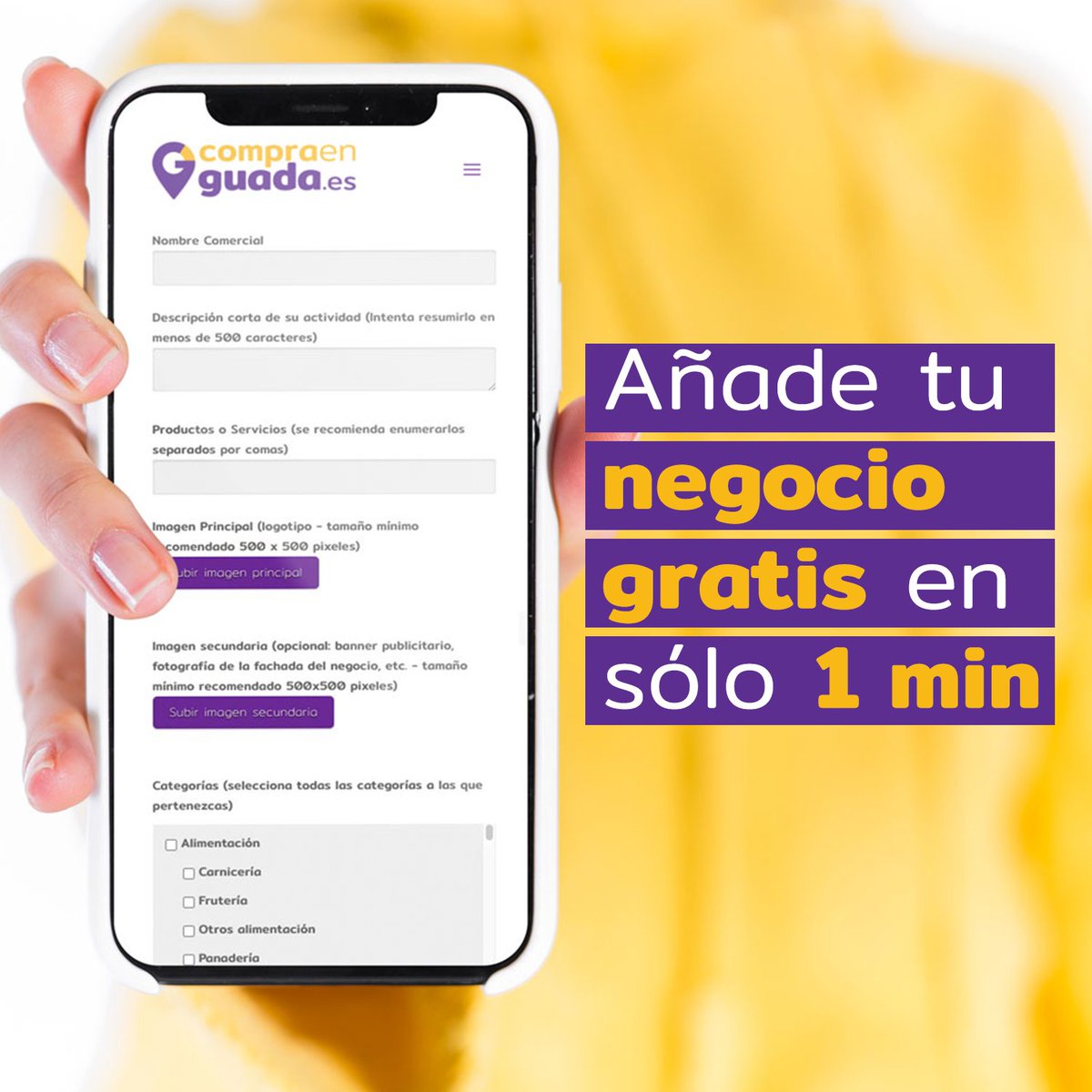 compraengu's tweet image. ¿¿Todavía no has subido tu negocio a Compra en Guada?? Se tarda 1 minuto en rellenar la ficha: compraenguada.es/anade-tu-negoc…