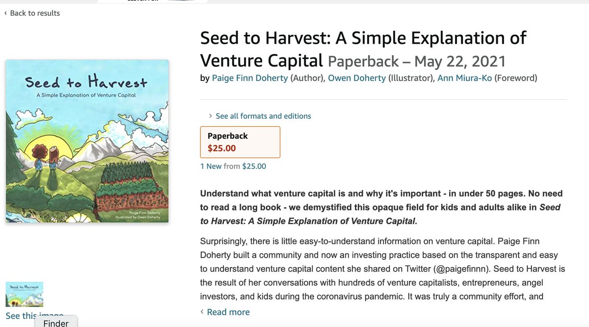 i wrote a book. we wrote a book. 

an illustrated book for kids and adults on venture capital, Seed to Harvest started as a seed. And with the help of this wonderful community and my illustrator brother Owen - it's now ready for harvest...[a thread]

amazon.com/dp/0578906457
