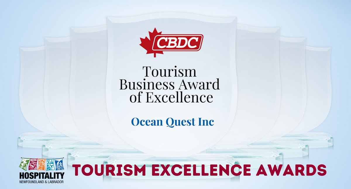 HospitalityNL's tweet photo. Congratulations to Ocean Quest Inc. , 2021 recipient of the CBDC Tourism Business Award of Excellence . 

#TourismCounts https://t.co/rCBGNHlUW9