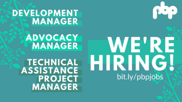 ncdd's tweet photo. The Participatory Budgeting Project is hiring for THREE full-time positions: Development Manager, Advocacy Manager, Technical Assistance Manager. Good luck to all applicants! #TeamPBP #demopart #civicsjobs #jobopportunity @PBProject Learn more: https://t.co/J0Vsn0iuVm https://t.co/qfDfBic4P6