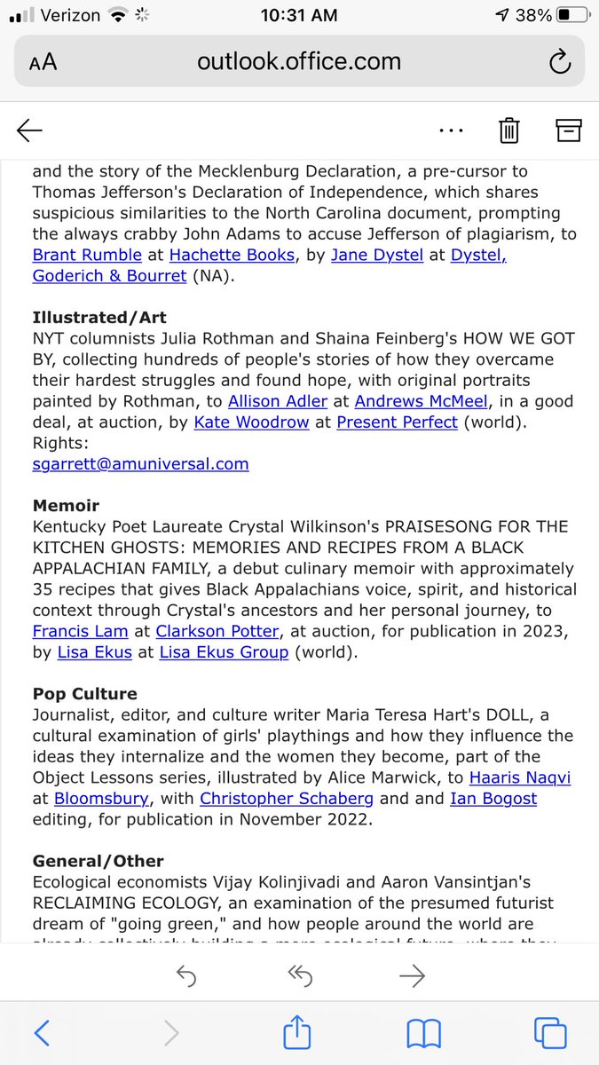 Scrolling through my daily emails, I spotted this bit of bright news from Publishers Marketplace. Congratulations, @CrystalWilki!