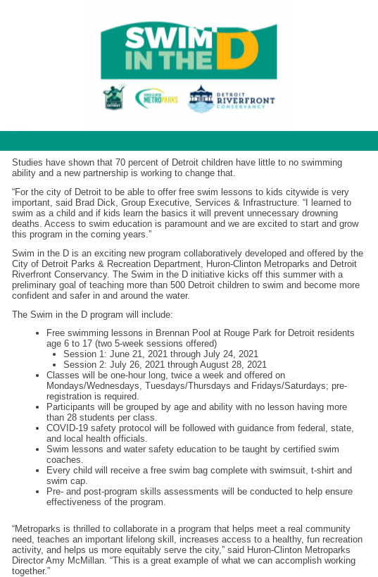 Learn to swim! detroitmi.gov/departments/pa…😀🏊‍♀️