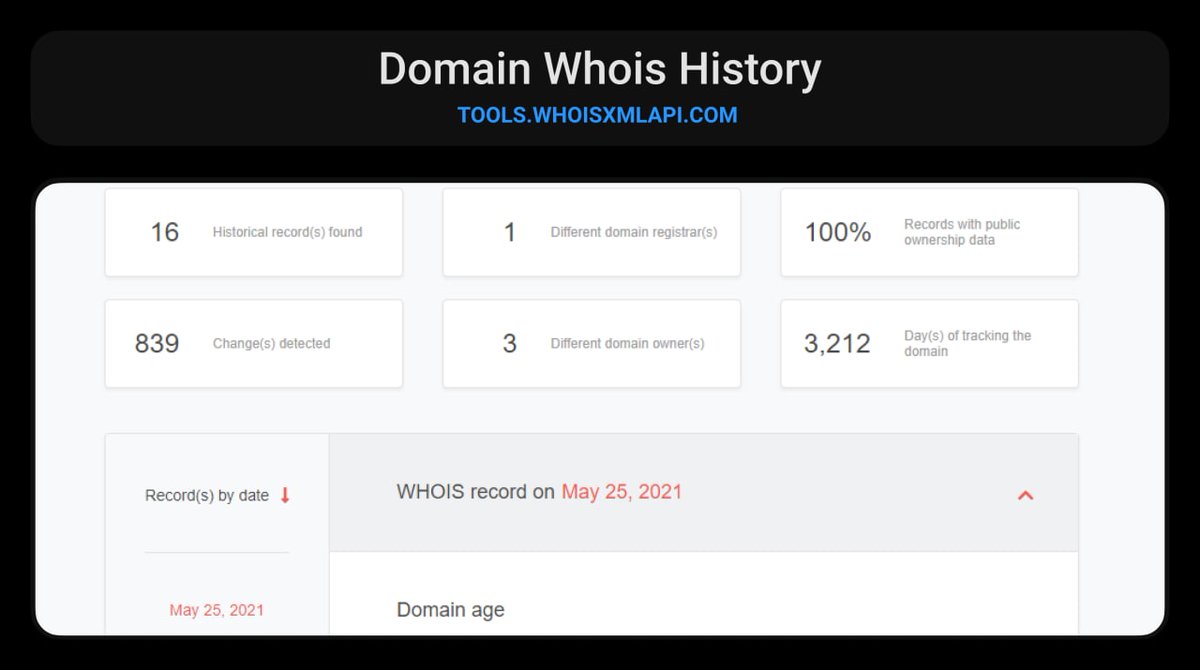 HowToFind_bot's tweet photo. https://t.co/RMR2FwrQMI — The whois history of the domain. Shows who owned the domain.

There is a search for any parameters in the history of whois. View contacts is available after free registration.

#OSINT #Whois https://t.co/C2LHsQHNns