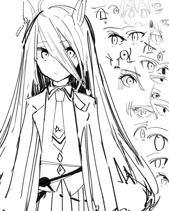 カフェ練習してたら目の落書きばっかりになった 