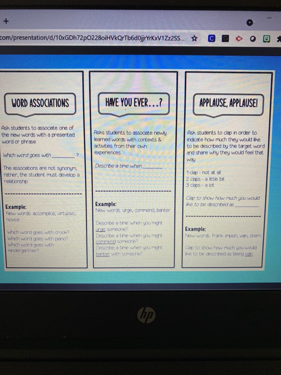 ESpanfelner's tweet photo. @LakataMay @NJTESOL_NJBE Great PD right in my classroom today. Can’t wait to incorporate word sandwiches and vocabulary depth in first grade! https://t.co/87ZTs7E648