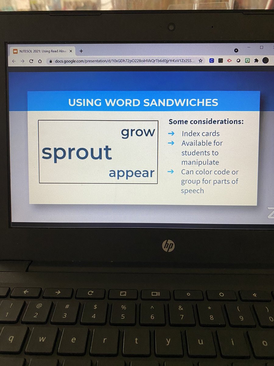ESpanfelner's tweet photo. @LakataMay @NJTESOL_NJBE Great PD right in my classroom today. Can’t wait to incorporate word sandwiches and vocabulary depth in first grade! https://t.co/87ZTs7E648