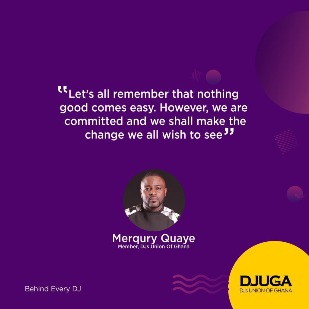 DJs Union Of Ghana (DJUGA) 🇬🇭 (@djsunionghana) on Twitter photo <a href="/merquryquaye/">Merqury Quaye Live</a> Thank you for these heartwarming words. We appreciate your efforts. #BehindEveryDJ <a href="/merquryquaye/">Merqury Quaye Live</a> Thank you for these heartwarming words. We appreciate your efforts. #BehindEveryDJ