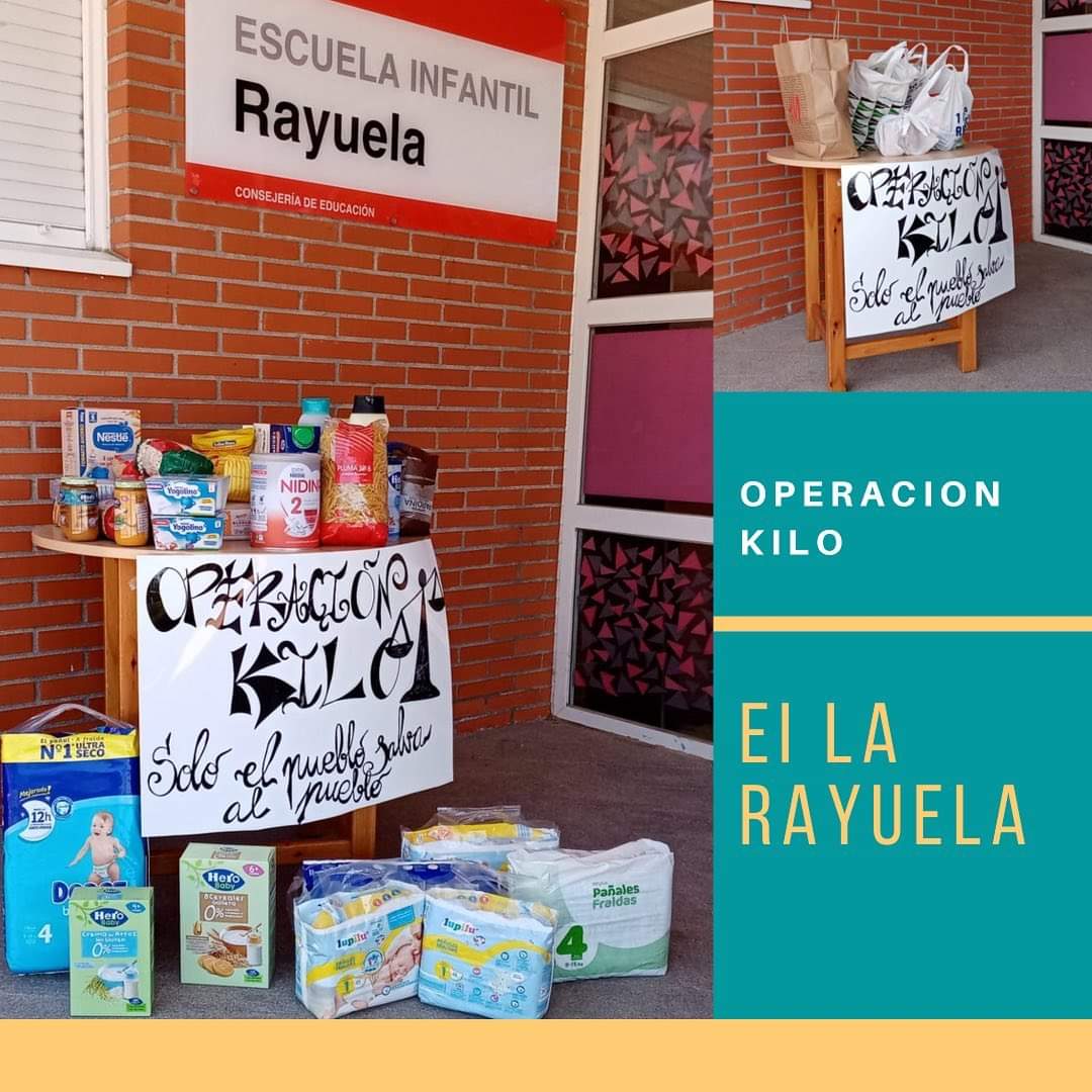 OPERACIÓN KILO EI LA RAYUELA 🤩🍏

Gracias a todxs por colaborar 👏🏽
 
ℹ️ Solo quedan 2 coles más:
- Jueves 27 Mayo - José de Echegaray
- 1 y 2 de Junio - IES Palomeras

¡ALLÍ NOS VEMOS! 💜