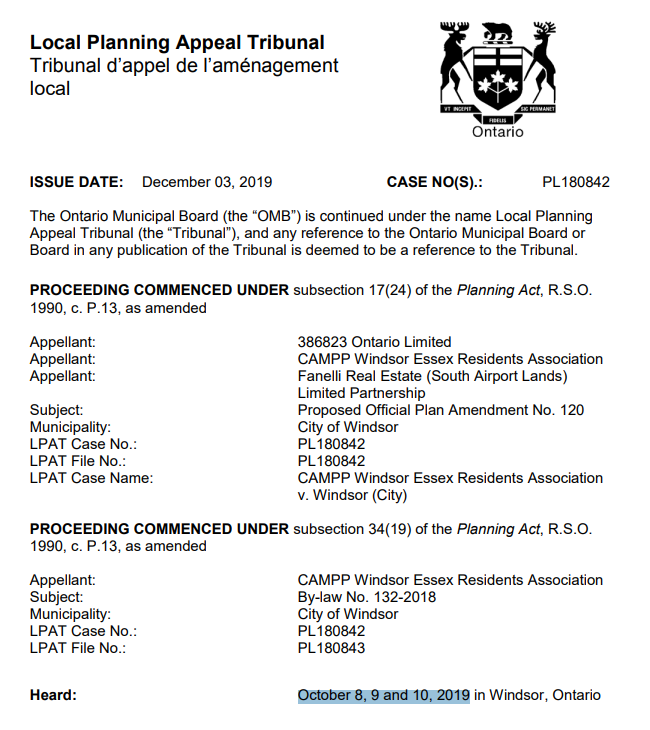 WindsorCAMPP's tweet photo. Hey @baconAM800, our LPAT appeal was heard in October 2019. That's less than 2 years ago, not more than 5 as per your article. #FactsMatter https://t.co/vcwGvCqiBK