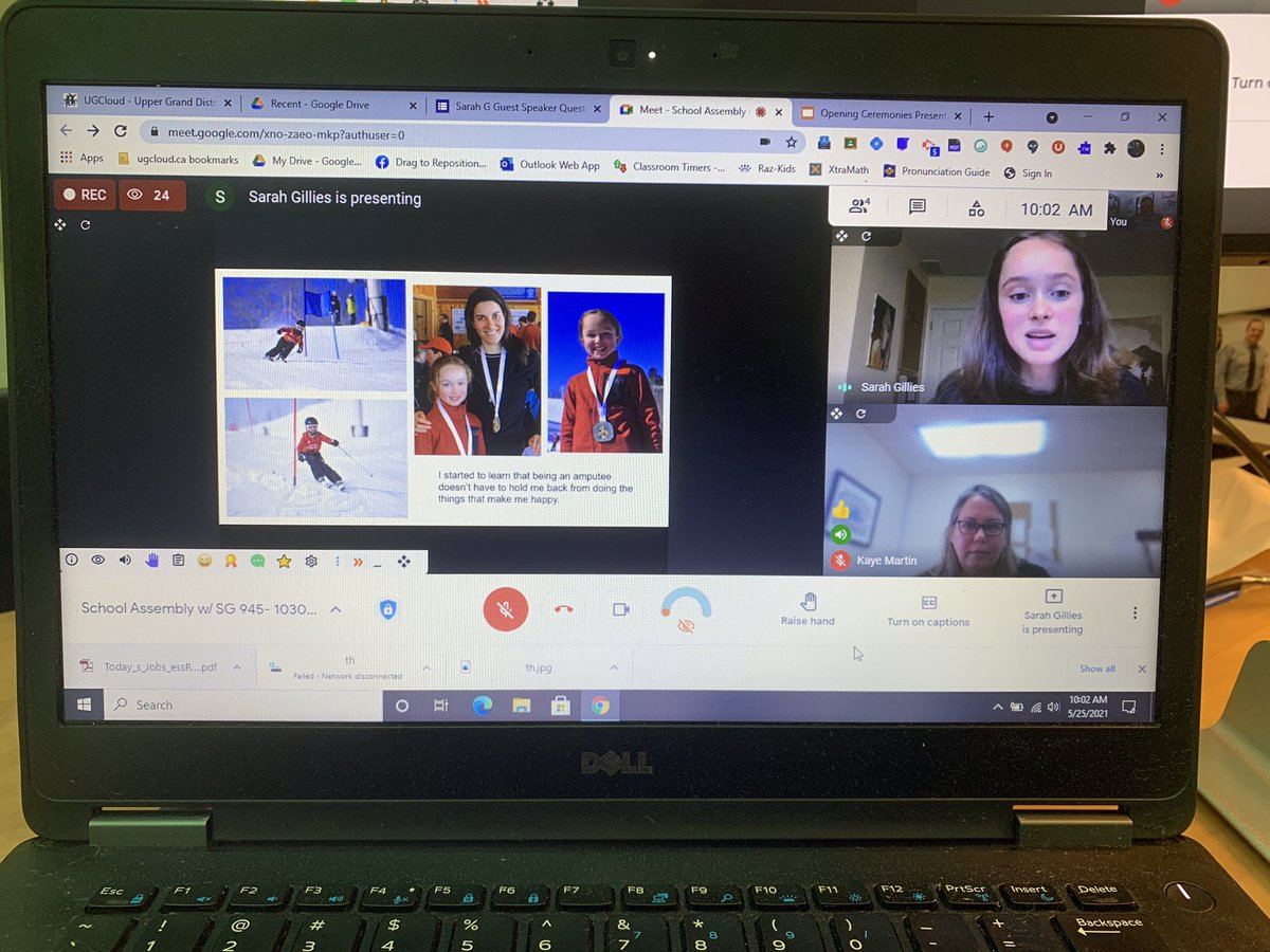 We are so thankful to have had Sarah Gillies speak at our virtual assembly. Her message of believing in yourself takes practice, is something we all need to hear right now. Thank you Sarah #weallhaveability #nationalaccessibilityweek @ugdsb