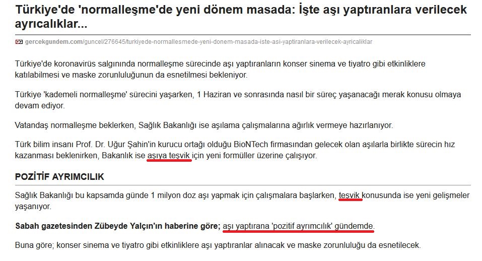 PlandemiTR's tweet photo. Siz buna "teşvik" demişsiniz de, bu baya bildiğiniz zorlama. Böyle olumlu, şirin kelimeler kullanarak; bu faşist uygulamanın temel hak ve hürriyetlere aykırı olduğunu gizleyemezsiniz!

Aşılılara uygulanan "pozitif ayrımcılık" ise, aşısızlara uygulanan ne o zaman? https://t.co/cNNzG5dcWl