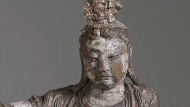 SeanDagesse's tweet photo. “Bodhisattva of Compassion Seated in Royal Ease” at the @denverartmuseum is a beautifully detailed Buddhist sculpture from China that has survived in remarkable condition for over 1,000 years. Learn more in the latest episode of #BofAMasterpieceMoment. https://t.co/TbghESspIw https://t.co/yULXJh3sij