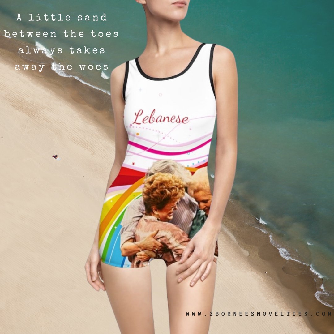 I’m digging - you kids would say vibing-this swimsuit. It’s just like me: funny, vintage, and cheap! #thegoldengirls #lebanese #lesbian #pride #vintagebathingsuit