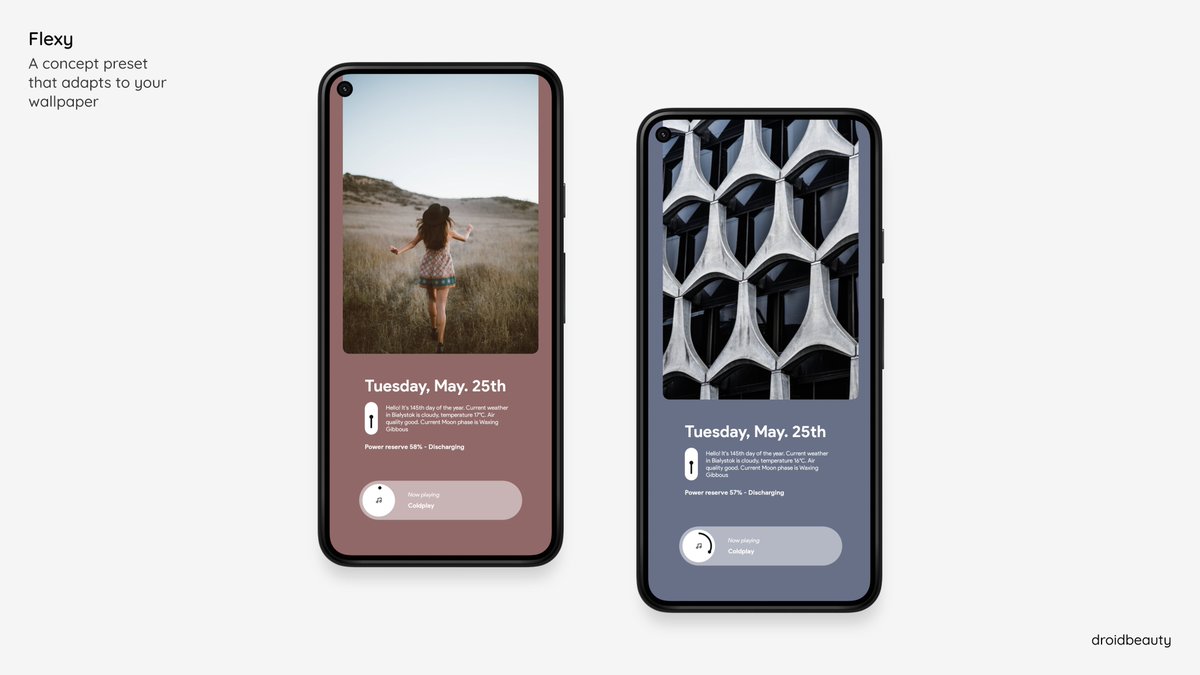 Flexy 😛

I made a simple KLWP preset that automatically matches background color with the selected wallpaper

Space on the bottom is there to drop some widgets 😉

#klwp #kwgt #theme #homescreen #layout #android #minimal #setup #mockup #design #color #ui #ux #widget #custom