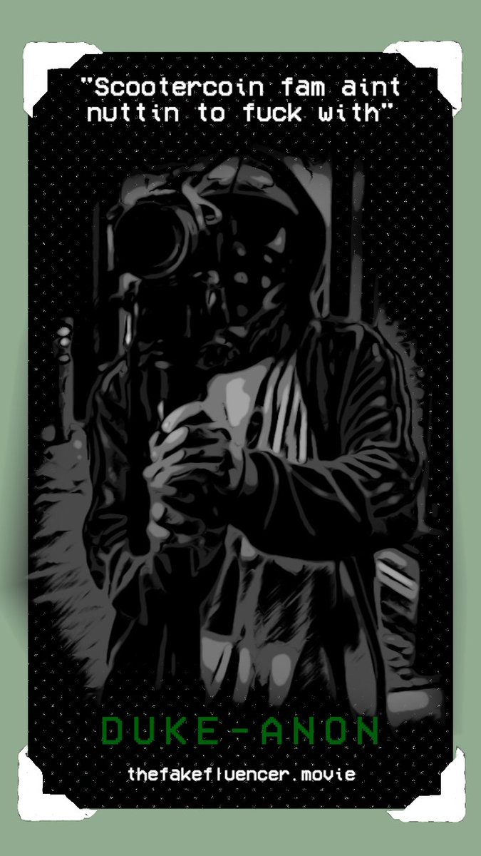 Very special S/N 1 FREE <a href="/WAX_io/">WAX</a>  #NFT TIME! 
(req. Wax wallet)

"Duke - Anon"
1⃣SN 1 of 2,679 from TheFakefluencer.movie series!!

To Enter:

👀MUST FOLLOW <a href="/bitjoin/">Bitjoin</a>  
👩‍👩‍👧Tag 3 friends
📣Retweet

 Winners picked 10PM BST, 26/05/2021
#TheFakefluencerMovie