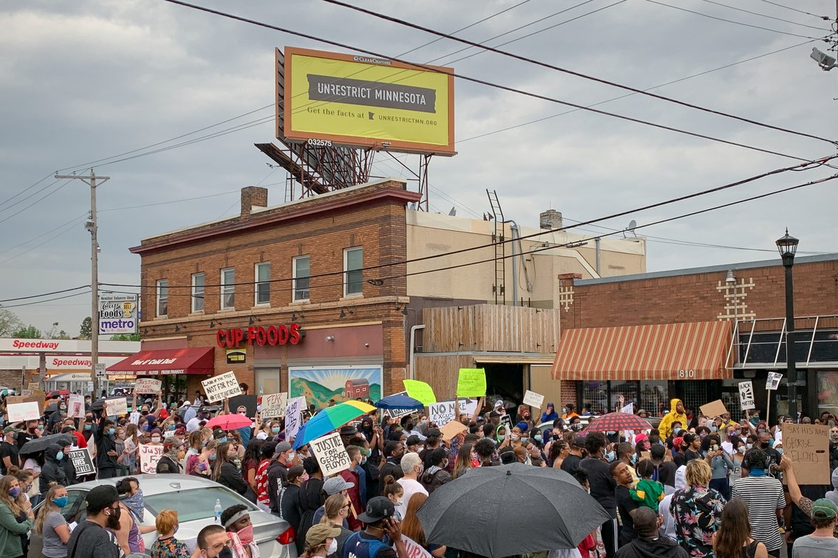 daviss's tweet photo. Today is not only the 1-year mark of the murder of George Floyd but it's also been a year that the community has been holding space at George Floyd Square working to build a stronger community. https://t.co/Ak3COu7GPU