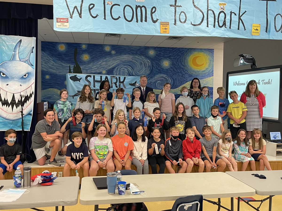 PRESAllStar's tweet photo. Today our 5th Grade Challenge students participated in Shark Tank, &amp; presented their innovative business ideas! Thank you to Mrs. Qualls, Mrs. Dye, and Mr. Tim Waller— our Sharks! And congratulations to “Instacycle” for being named the Winner of the 2021 Shark Tank competition! https://t.co/NAQGdokxnp