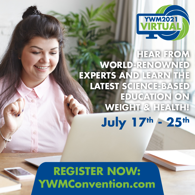 ObesityAction's tweet image. This July 17th-25th, hear from world-renowned weight and health industry experts and learn the latest science-based information and strategies on weight management, mental health, nutrition, exercise and so much more! Register Now: YWMConvention.com