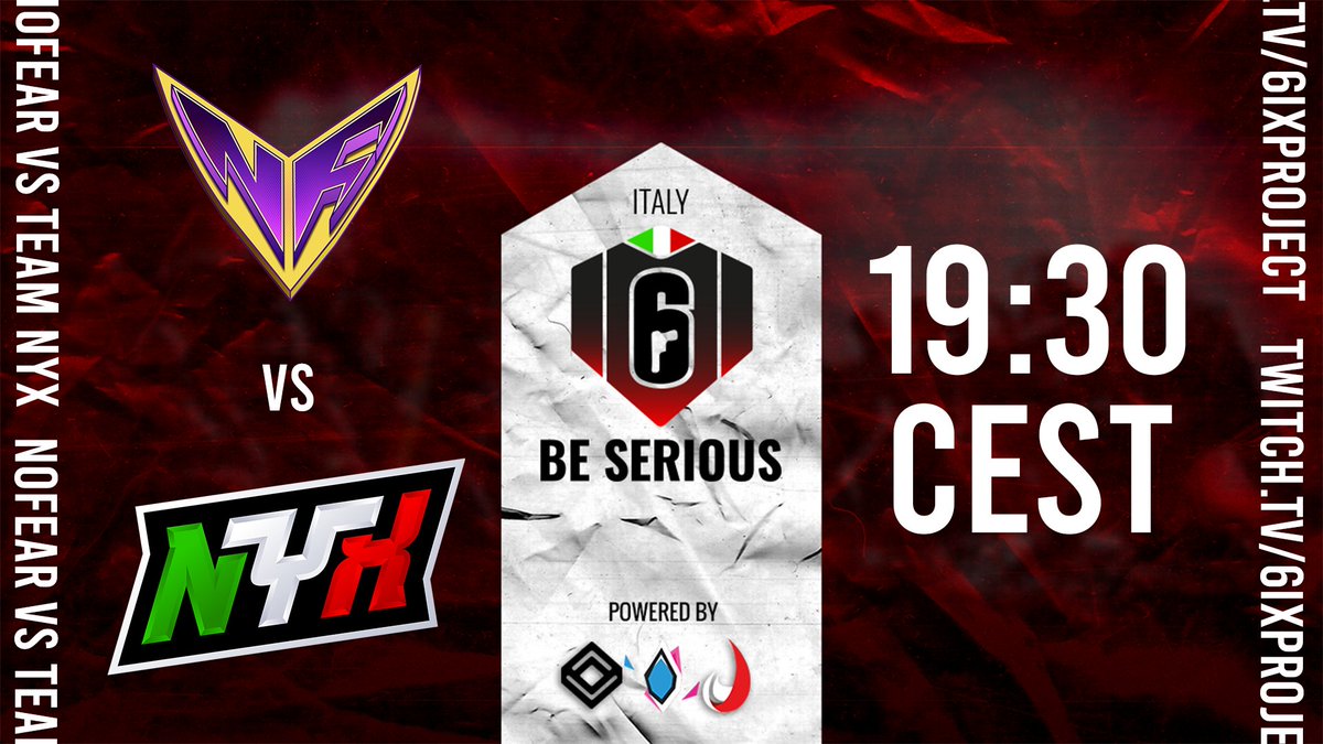 Bisogna invertire la rotta, forza 🚢

<a href="/nofeargamingit/">NF gaming</a> vs Team NYX

19:30 - twitch.tv/6ixproject

#R6BeSerious <a href="/piazzaesport/">Piazza Esport</a> @6ixprojectIT