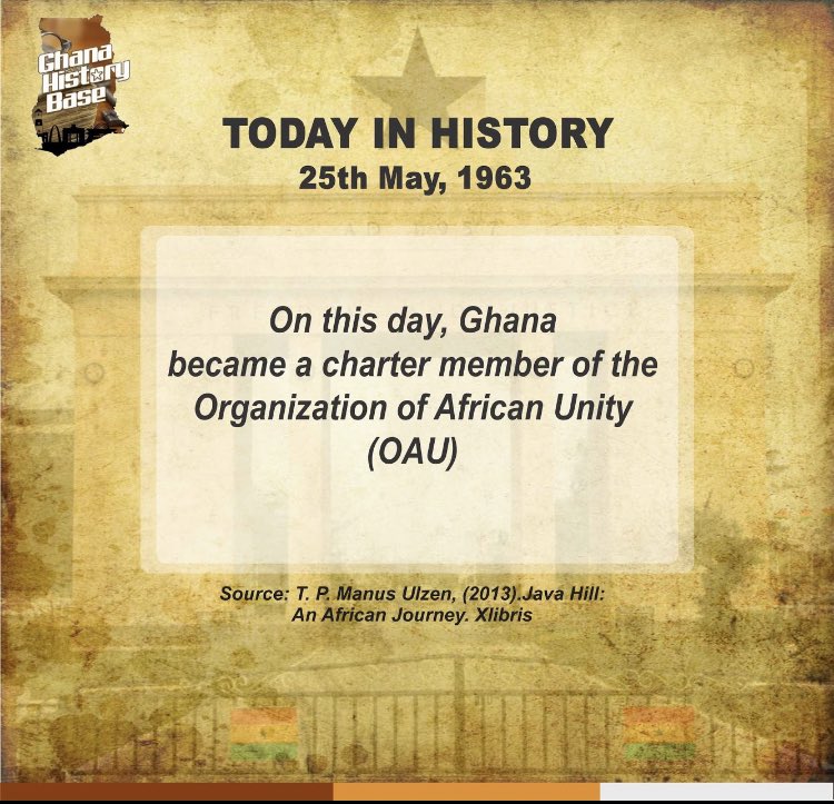 GhHistoryBase's tweet photo. The Organisation of African Unity was established on 25 May 1963 in Addis Ababa, Ethiopia with 32 signatory governments. It was disbanded on 9 July 2002 by its last chairperson, South African President Thabo Mbeki, and replaced by the African Union (AU). #Africa #AfricaDay #AUDay https://t.co/ADCXGMlZig