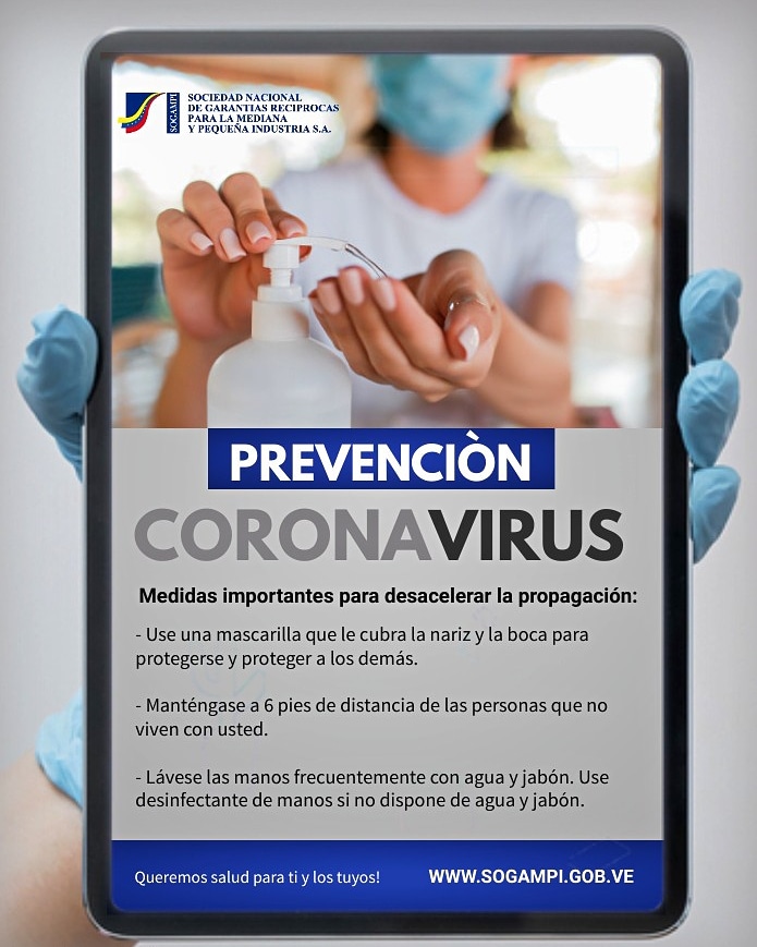 🚨Usted puede infectarse al inhalar el virus si está cerca de una persona con COVID‑19 o si, tras tocar una superficie contaminada, se toca los ojos, la nariz o la boca.

Cuídate! Queremos salud para ti y los tuyos🙏🏻
.
.
.
#sogampi#cuidate#covid-19#medidas#importantes#virus#