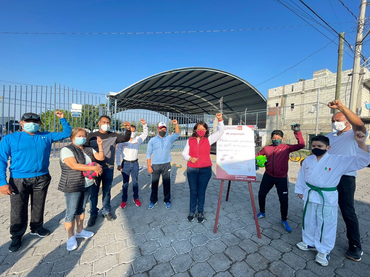 AriadnaAyala's tweet photo. #Compromiso13 “Mantenimiento y recuperación del 100% de los espacios deportivos en el municipio”.
#PT #Morena https://t.co/3fFMv549zK