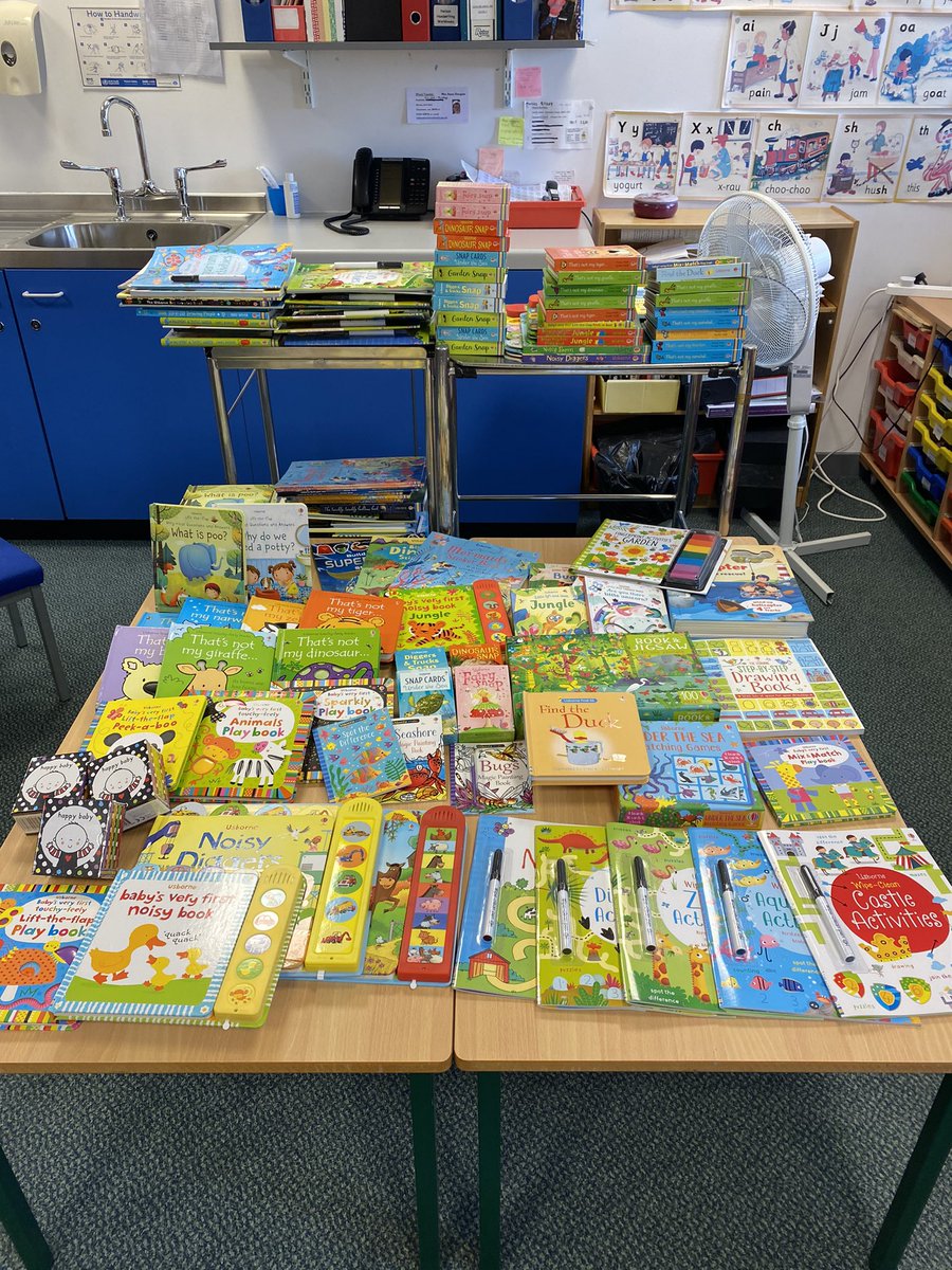 Massive thank you to Katy and @UsborneBAH for fundraising to provide @NHSG_RACH with a selection of books that the play staff chose. #sensory #touchandfeel #PaintbyNumbers #thatsnotmy.... #patients to take home or used for distraction .
