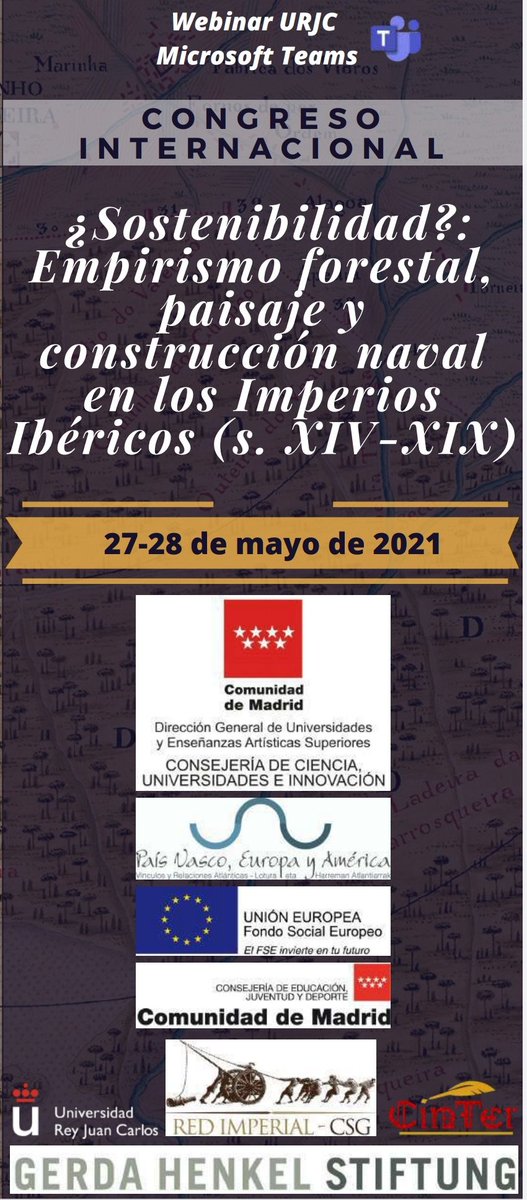 arroyo_labrador's tweet photo. El jueves y el viernes de esta semana os esperamos en el Congreso Internacional “¿Sostenibilidad? Empirismo forestal, paisaje y construcción naval en los Imperios Ibéricos” 🌲⚓👑. A través de Microsoft Teams, no os lo perdáis! #cinter #urjc
https://t.co/BFO9zbCpRZ https://t.co/aNndKorPxs