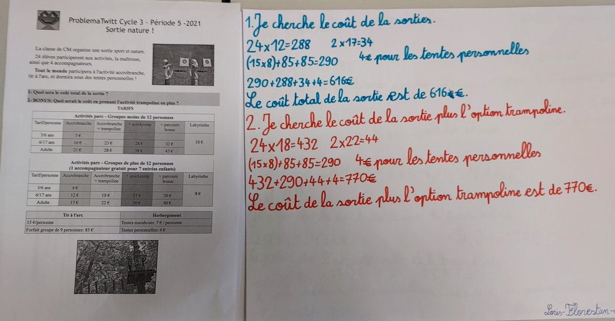 EGenicourt's tweet image. Résolution de problème avec @ProblemaTwitt :
Individuellement puis discussion sur les stratégies en groupe pour se mettre d&apos;accord. Envoi à une autre classe @Cm1StSym
