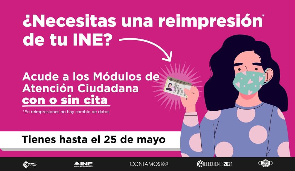 04CDINECoahuila's tweet image. 📢#Recuerda Hoy es el último día para solicitar una reimpresión de tu credencial INE, acude a los módulos de atención ciudadana con o sin cita y no te quedas sin votar #Elecciones2021MX #VotarEsSeguro