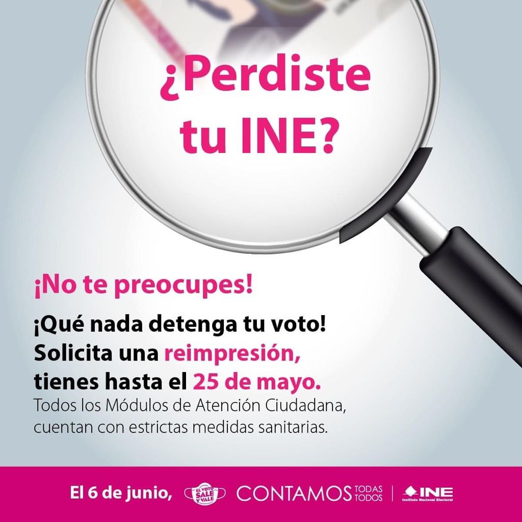 04CDINECoahuila's tweet image. 📢#Recuerda Hoy es el último día para solicitar una reimpresión de tu credencial INE, acude a los módulos de atención ciudadana con o sin cita y no te quedas sin votar #Elecciones2021MX #VotarEsSeguro
