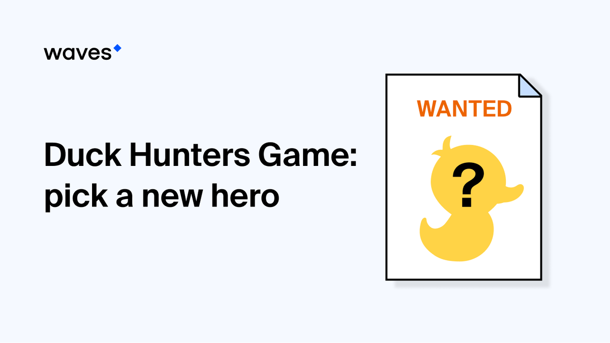 wavesprotocol's tweet photo. 📢 New heroes wanted! Help us to expand the Waves Ducks collection in the Duck Hunters game's new round and tell us what ducky personage you're missing and why. 

Tweet your suggestions with #WavesDucks $WAVES #RideOnWaves hashtags + add your @Waves_Exchange's wallet in your bio. https://t.co/wm2mdlDQvS