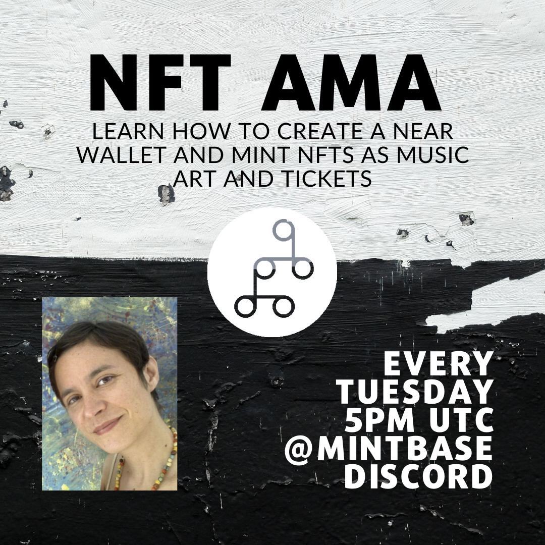 MintbaseDAO's tweet photo. Have questions about #NFTs? Ask us anything today on the @mintbase discord channel.
Join @lenara today from 5-6 PM UTC to learn what’s different about minting NFTs on @mintbase @NEARProtocol.
See you in the discord channel: https://t.co/vSFY6F9gSf
#NFT #Mintbase #Createbase https://t.co/4tc10MannH