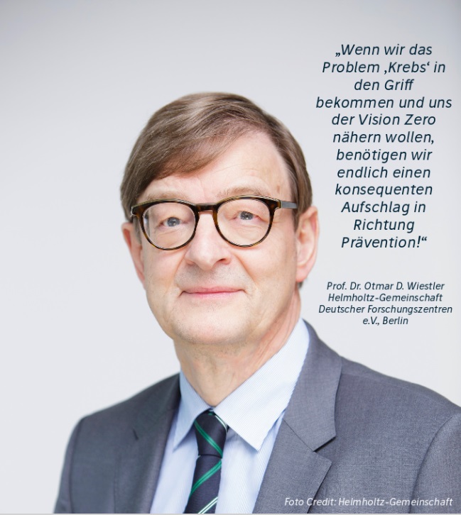 Stärkere Anstrengungen im Bereich der Krebsprävention fordert Prof. Dr. Otmar D. Wiestler, Präsident der Helmholtz-Gemeinschaft. Was im Bereich der Prävention in Zukunft getan werden kann und muss, diskutieren wir beim #VisionZeroSymposium2021 @helmholtz_de