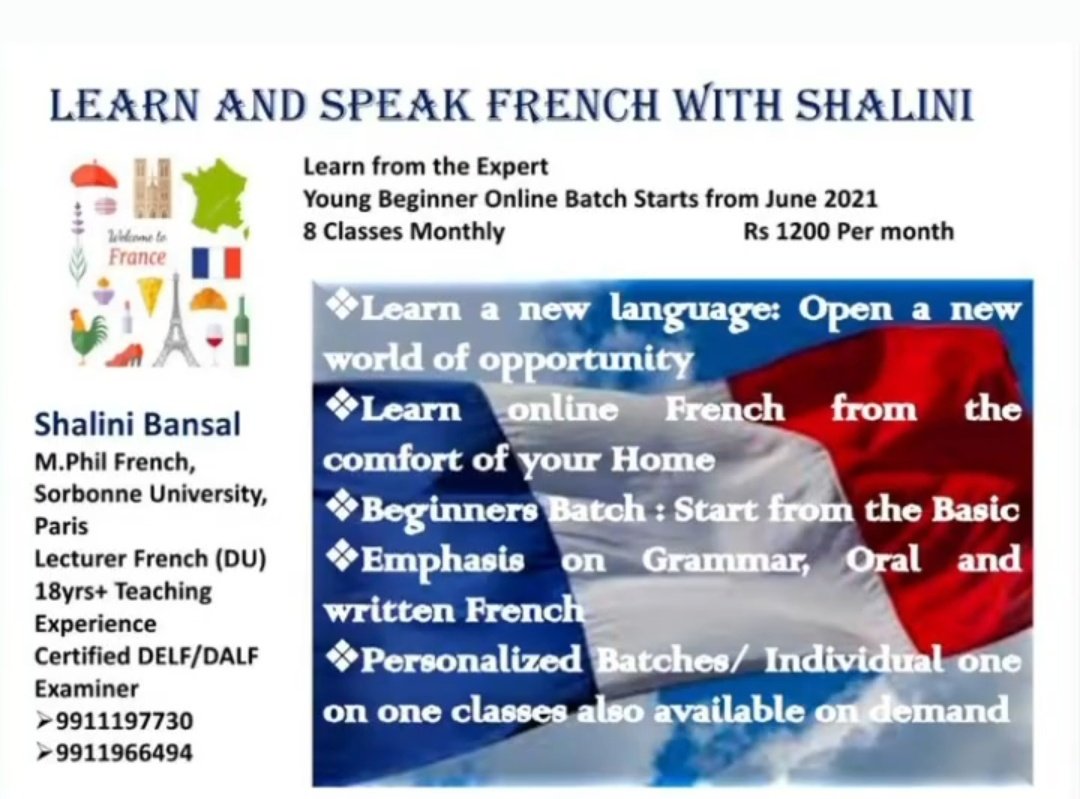 hsingh21's tweet photo. Shalini Bansal (Mother of 2 Kids) lost all the earning members of her family (Father &amp; Husband) due to COVID-19 recently.
She has started French Online Classes for her living 
@RichaChadha
@tehseenp @LeherSethi @ReallySwara @sonalkalra @AnshulChaturvdi @srinivasiyc @SuparnaSharma https://t.co/2iFWZPz86m
