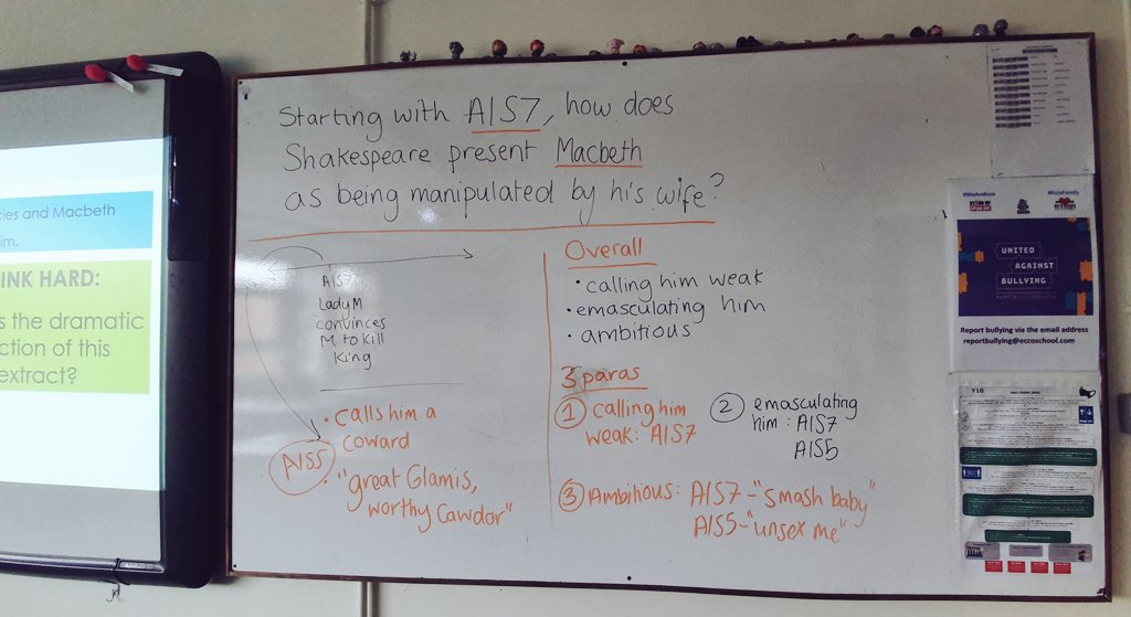 Y10s working on some interesting ideas about manipulation in #Macbeth today.