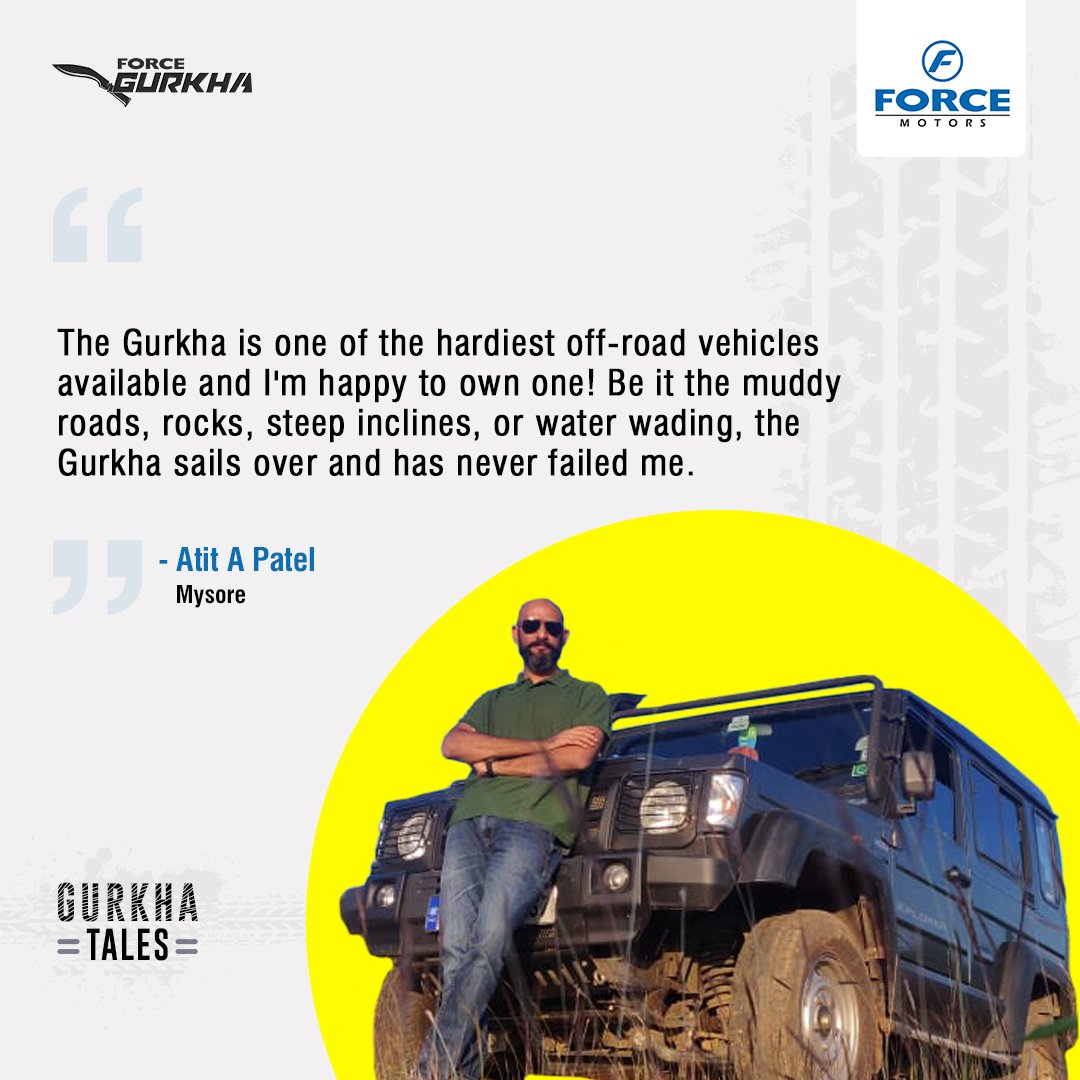 ForceGurkha4x4's tweet photo. May your Gurkha always live up to its promises! Glad your Gurkha is doing it all for you.
.
.
#gurkhastories #gurkha #forcemotors
#4x4 #4wdaddict #offroad #offroadtrails
#offroading #4wd #adventure
#noroadsnoproblem #mudding #suv
#instadaily #cars #carsofinstagram
#allterrain https://t.co/2dUyIv6C10