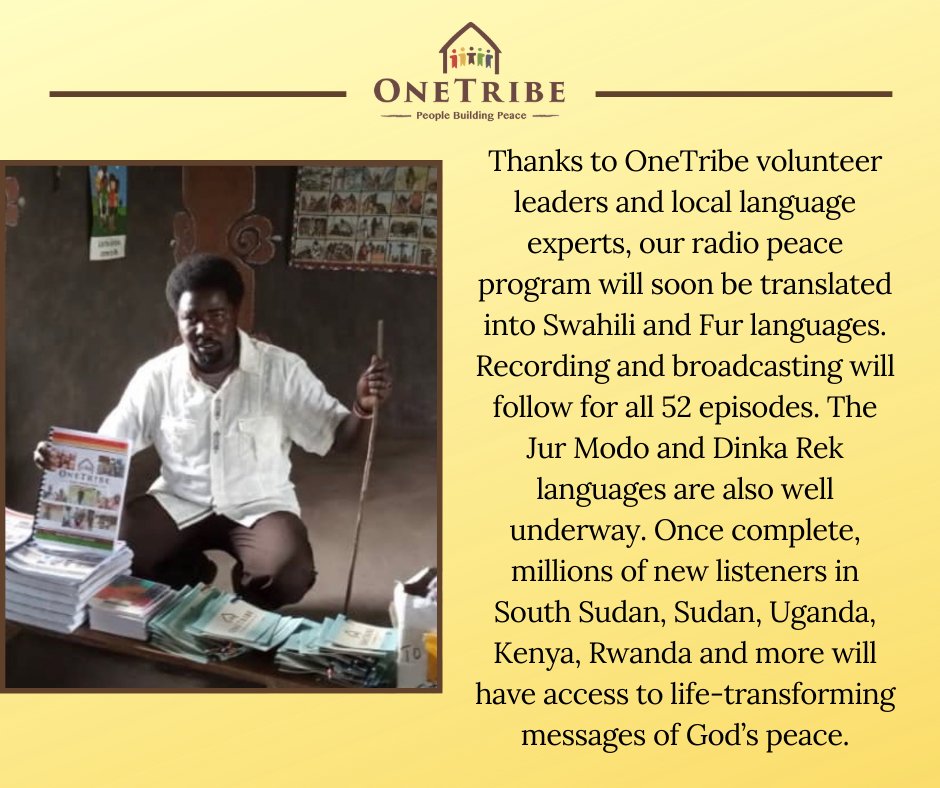 We are grateful for this incredible update from our volunteer leaders and local language experts about new translations underway! Consider partnering with us to help bring life-transforming messages of God's peace to millions of new listeners: onetribepeople.kindful.com