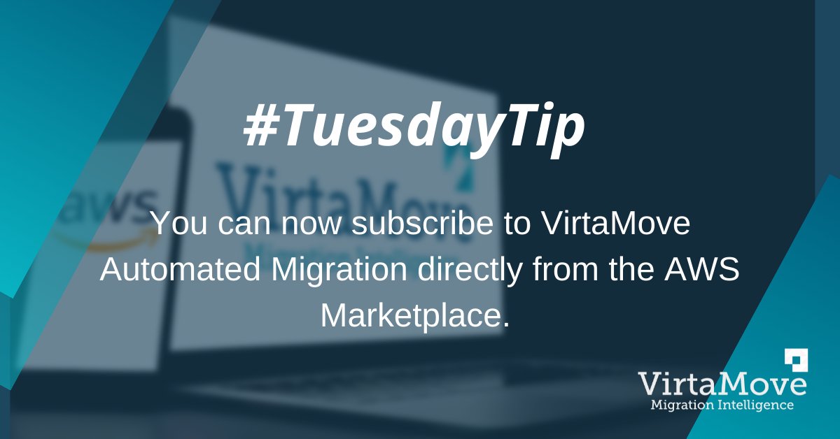 VirtaMove's tweet photo. VirtaMove is now live on AWS Marketplace. Get your applications and workloads to the Cloud. https://t.co/Cvbwt9cZ2E https://t.co/9pHwyUhtYt