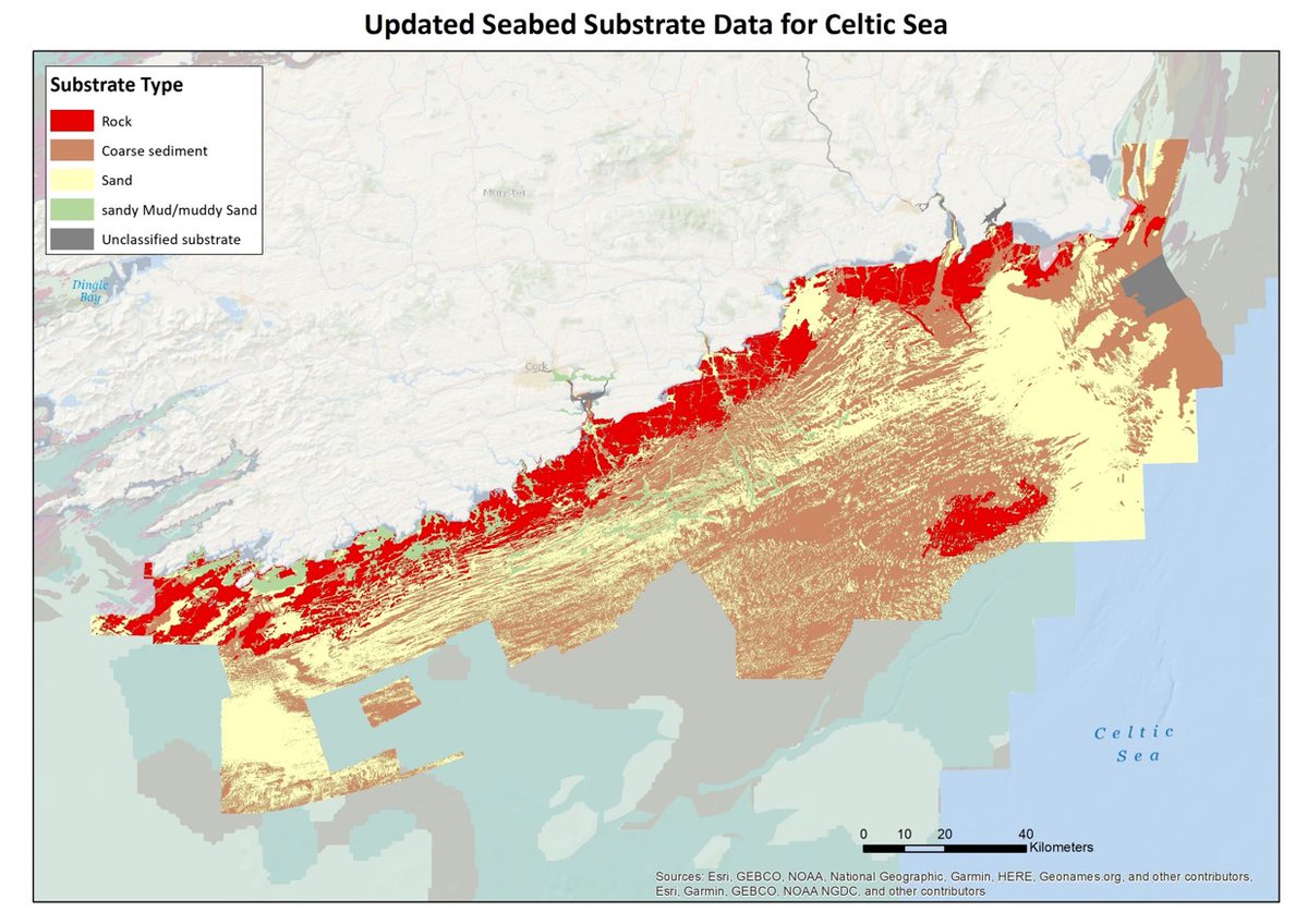 We've just released new high-res seabed classification data for the Celtic Sea - and it looks great! These data support Irelands Marine Spatial Plan, serve multiple purposes and can be viewed by following the link below <a href="/GeolSurvIE/">Geological Survey IE</a> <a href="/MarineInst/">Marine Institute</a> @Dept_ECC 
bit.ly/3bUPc1V