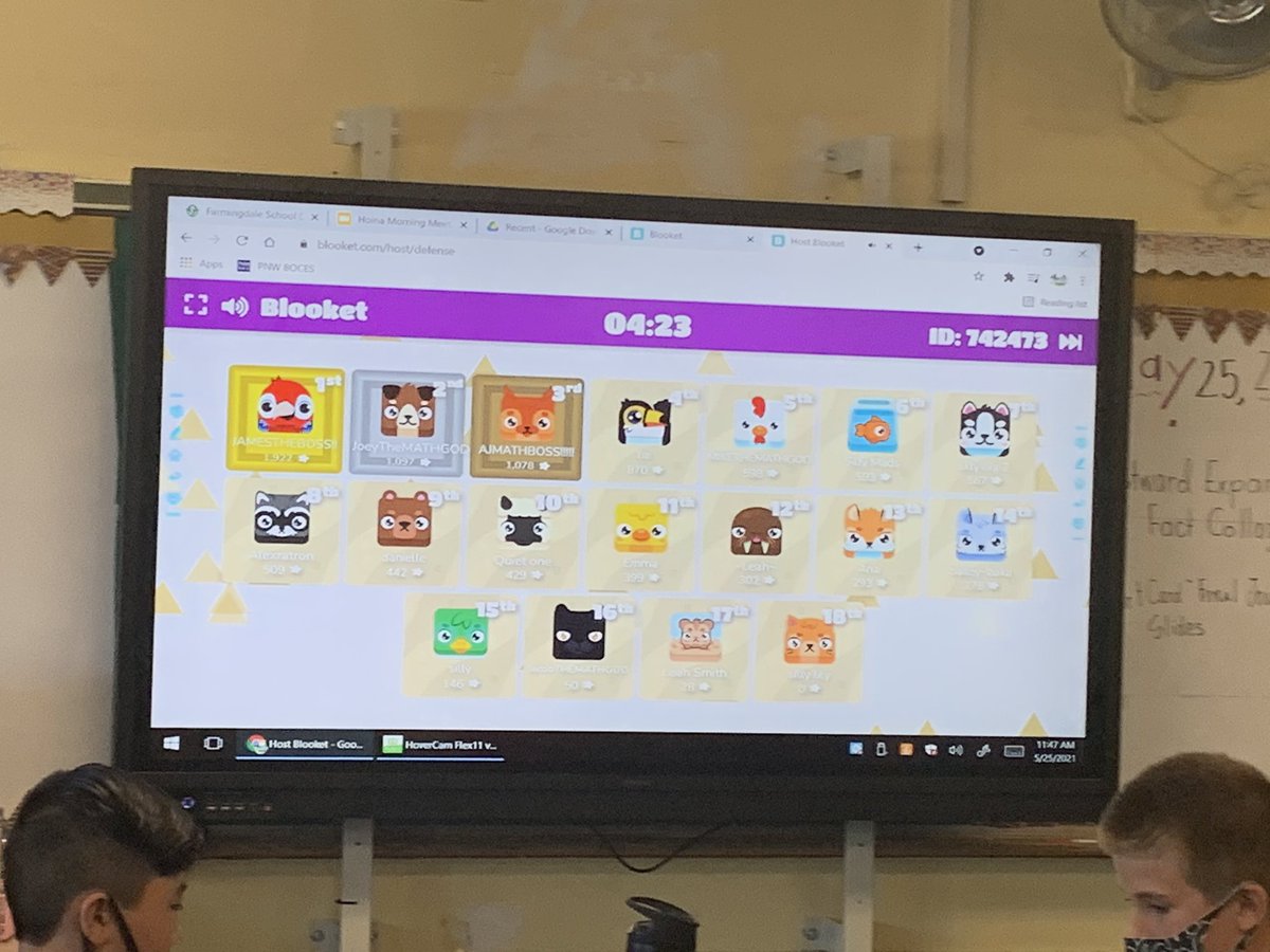 Reviewing for our math test using <a href="/PlayBlooket/">Blooket</a>