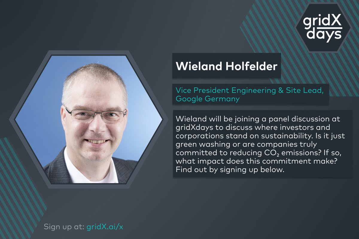 getgridX's tweet photo. 💡Speaker announcement! @holfelder VP Engineering at Google, will be taking part in a panel discussion at gridXdays on June 24 to discuss the importance of genuine corporate commitment to reducing CO2 emissions. Sign up &amp; learn more: https://t.co/60eBbyfCO8 #ESG #sustainability https://t.co/sxoqSi1EPP