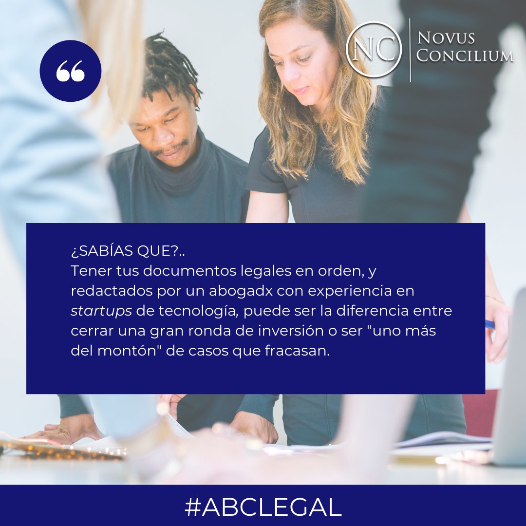 novusconcilium's tweet photo. No se olviden que el #ABCLegal de Novus, es una guía que les puede ayudar a tener una empresa de tecnología exitosa. #GoNovus. https://t.co/u2dfExIv3h