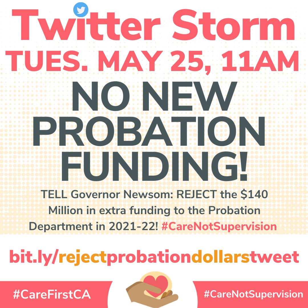 WP4BL's tweet photo. TODAY AT 11AM! Join #CareFirstCA for a CRITICAL Twitter storm demanding #NoNewProbationFunding and #CareNotSupervision .
Access the kit at: https://t.co/mQhbDxdHWg https://t.co/XY2J1IrGB1