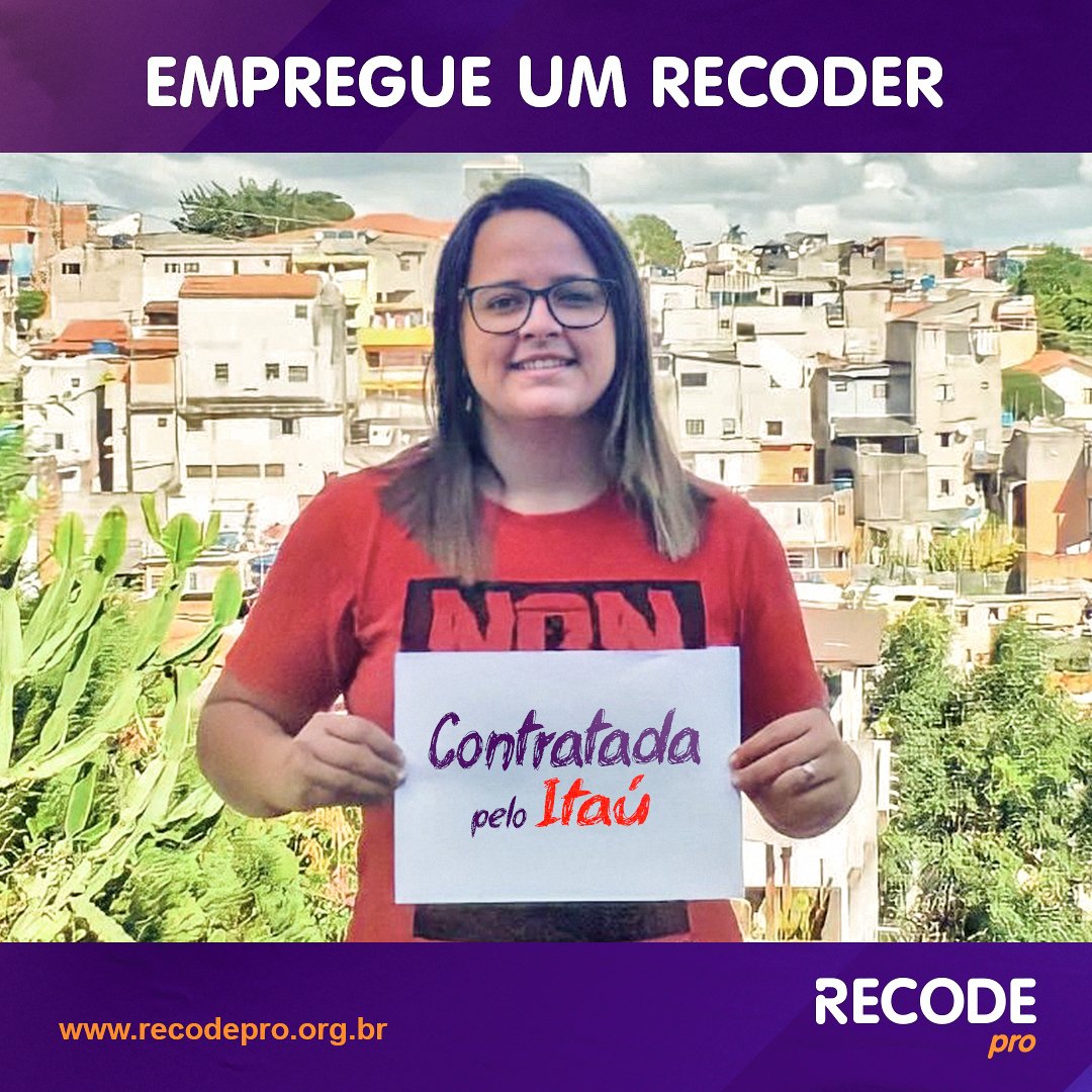 rodrigo_baggio's tweet image. Se você busca uma oportunidade de se tornar um profissional da programação e ainda conseguir um emprego na área, o #RecodePRO é a oportunidade ideal! A Nayara Fernandes foi contratada pelo @itau, e você pode ser o próximo! Participe!   recodepro.org.br.